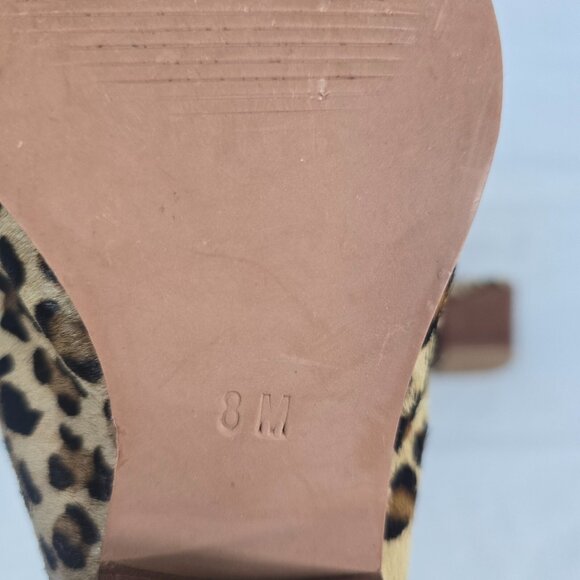 Coconuts by Matisse Animal Print Mules Heels Size 8 Calf Hair Leopard Slip On - Picture 8 of 9